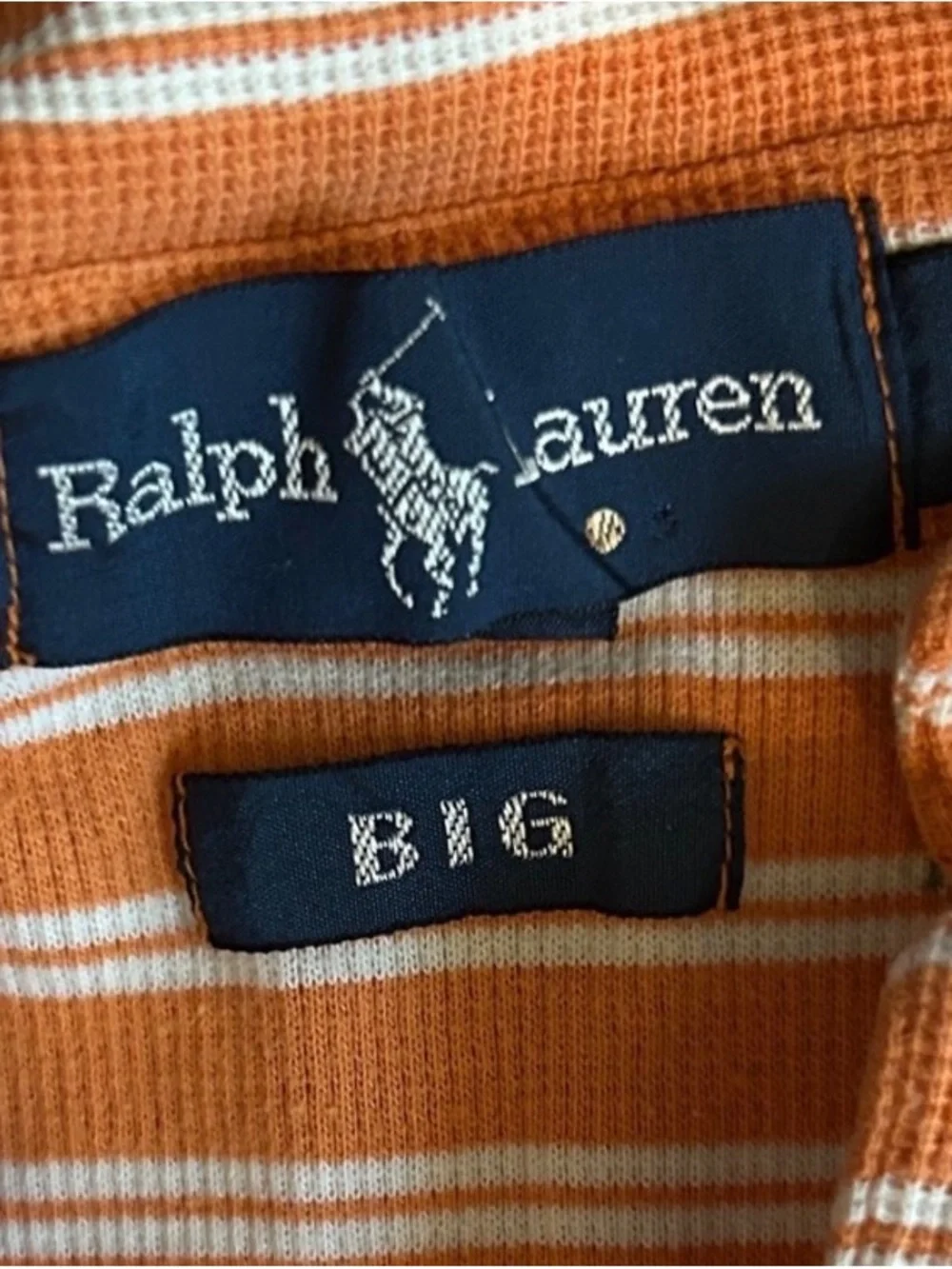 Ralph Lauren Orange and White Stripe Men’s Polo
